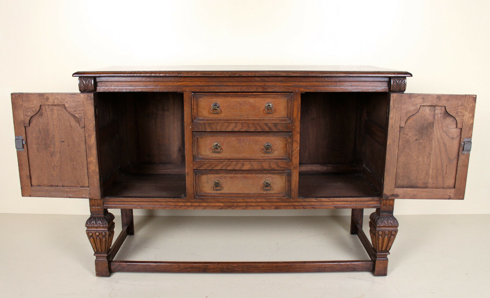 Antique oak carved art & crafts buffet