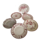 Set of 6 dinner plates in Terre de fer earthenware, red color