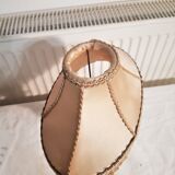 modernist lamp period 1930/1950 with very beautiful silk lampshade with fringes