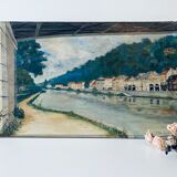 Oil on canvas the Seine dated and signed