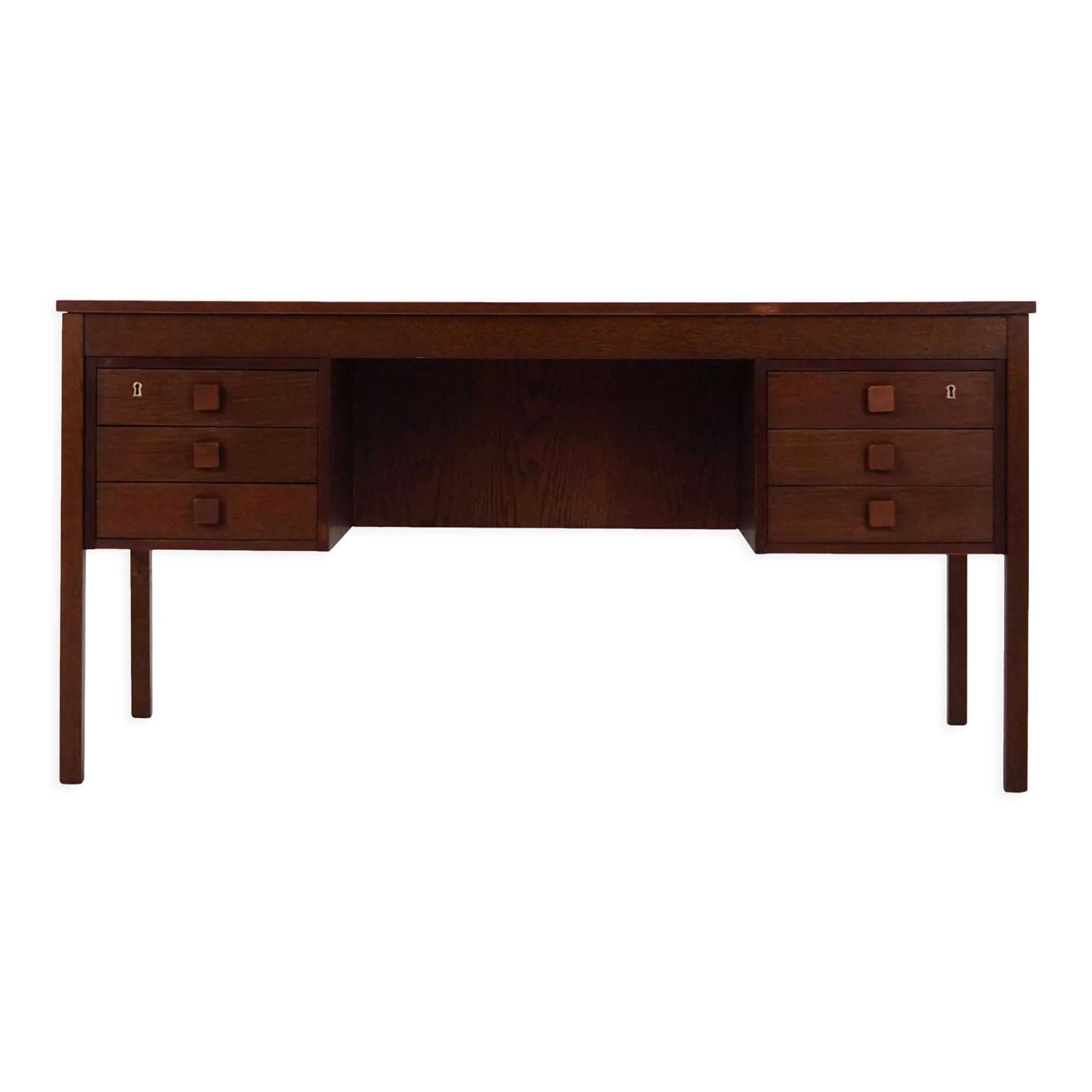 Oak wood desk by Domino Møbler Scandinavian design of the 1970s