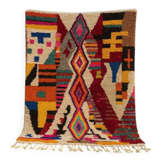 Moroccan Boujaad Rug – Handwoven Colourful Geometric Wool Carpet 150/250cm