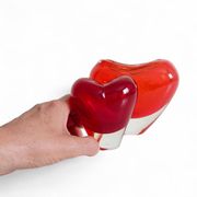Post-Modern Murano Glass Heart Vases by Maria Christina Hamel, 1990s