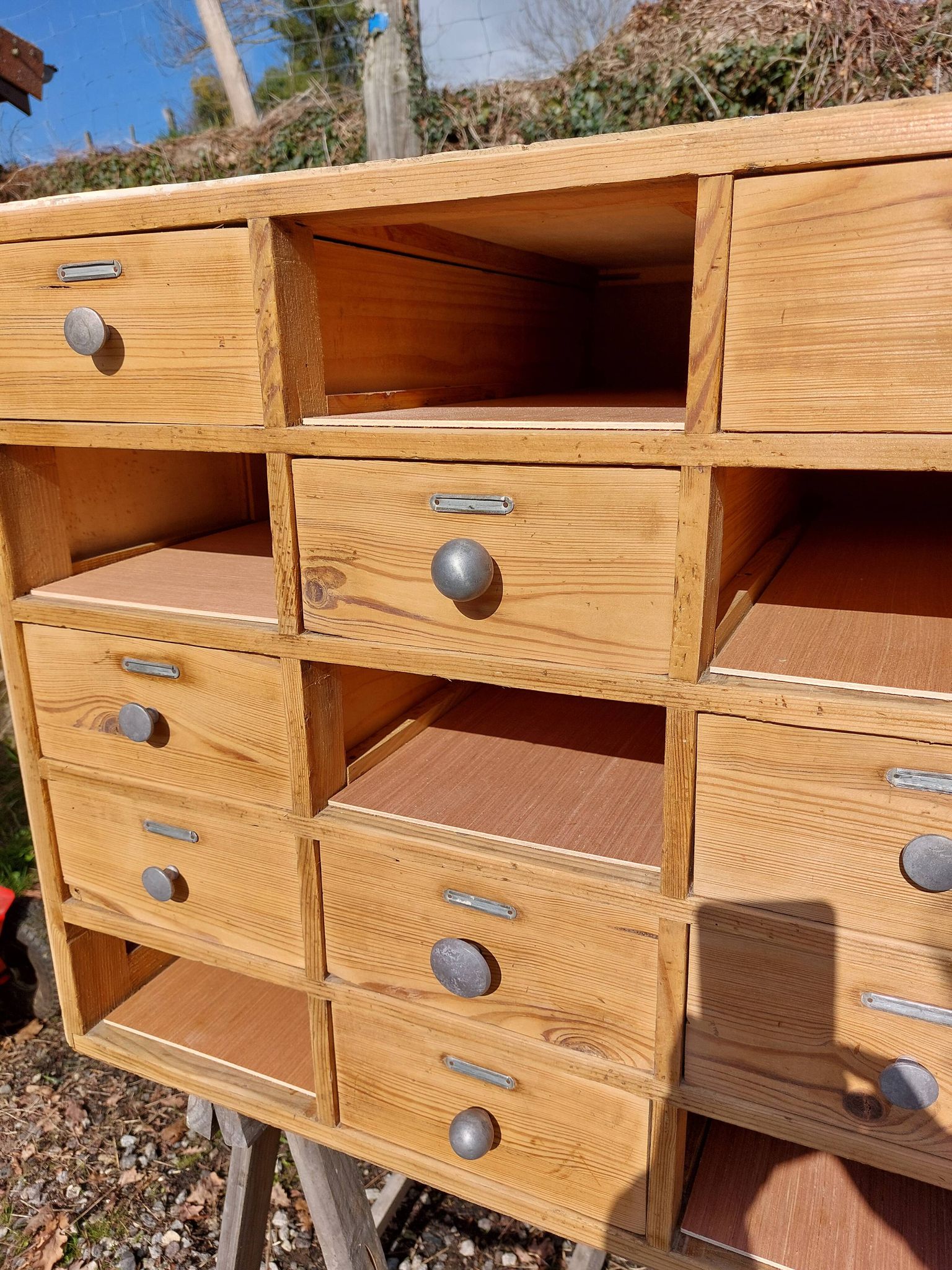 meuble de métier en bois, meuble à tiroirs