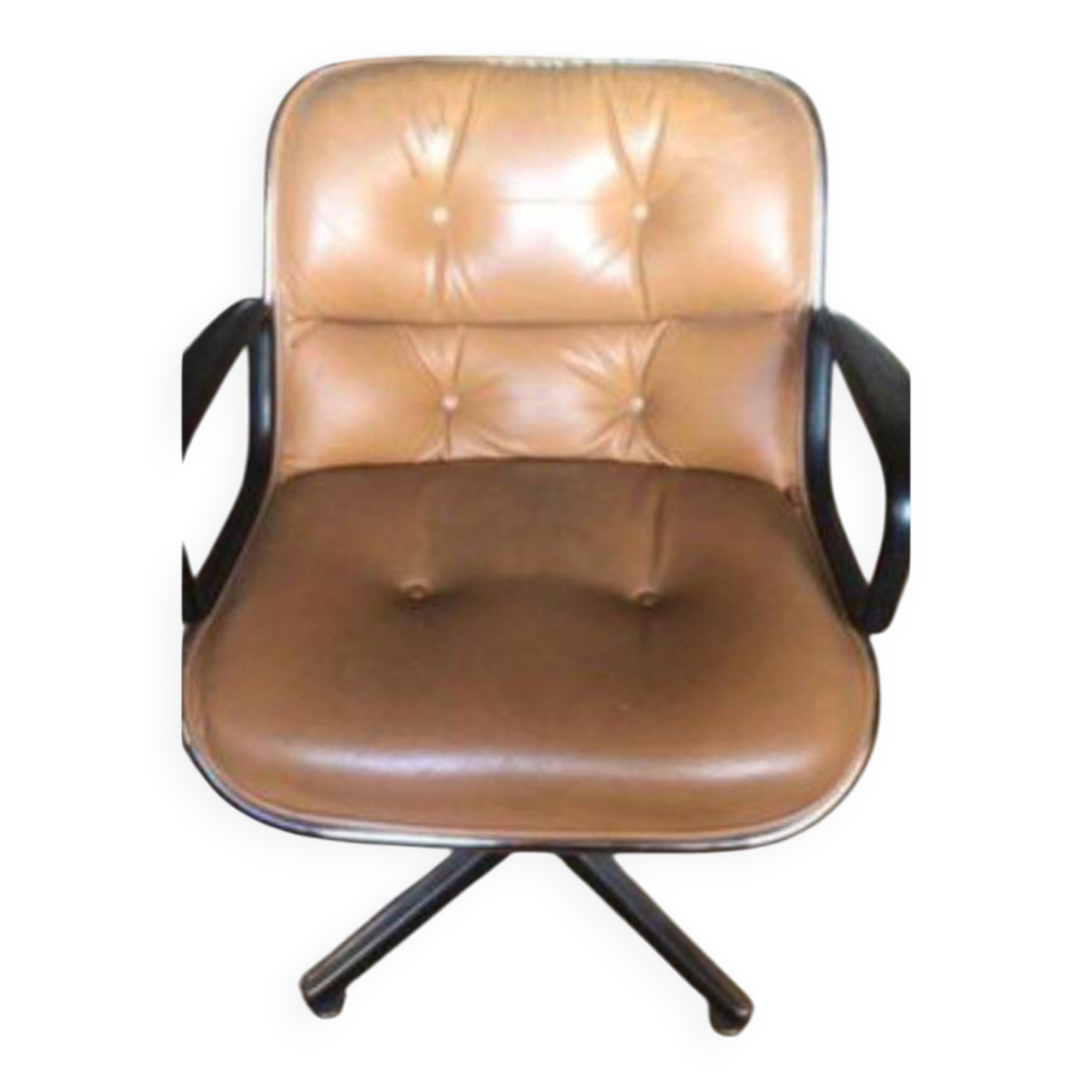 Charles Pollock leather President armchair