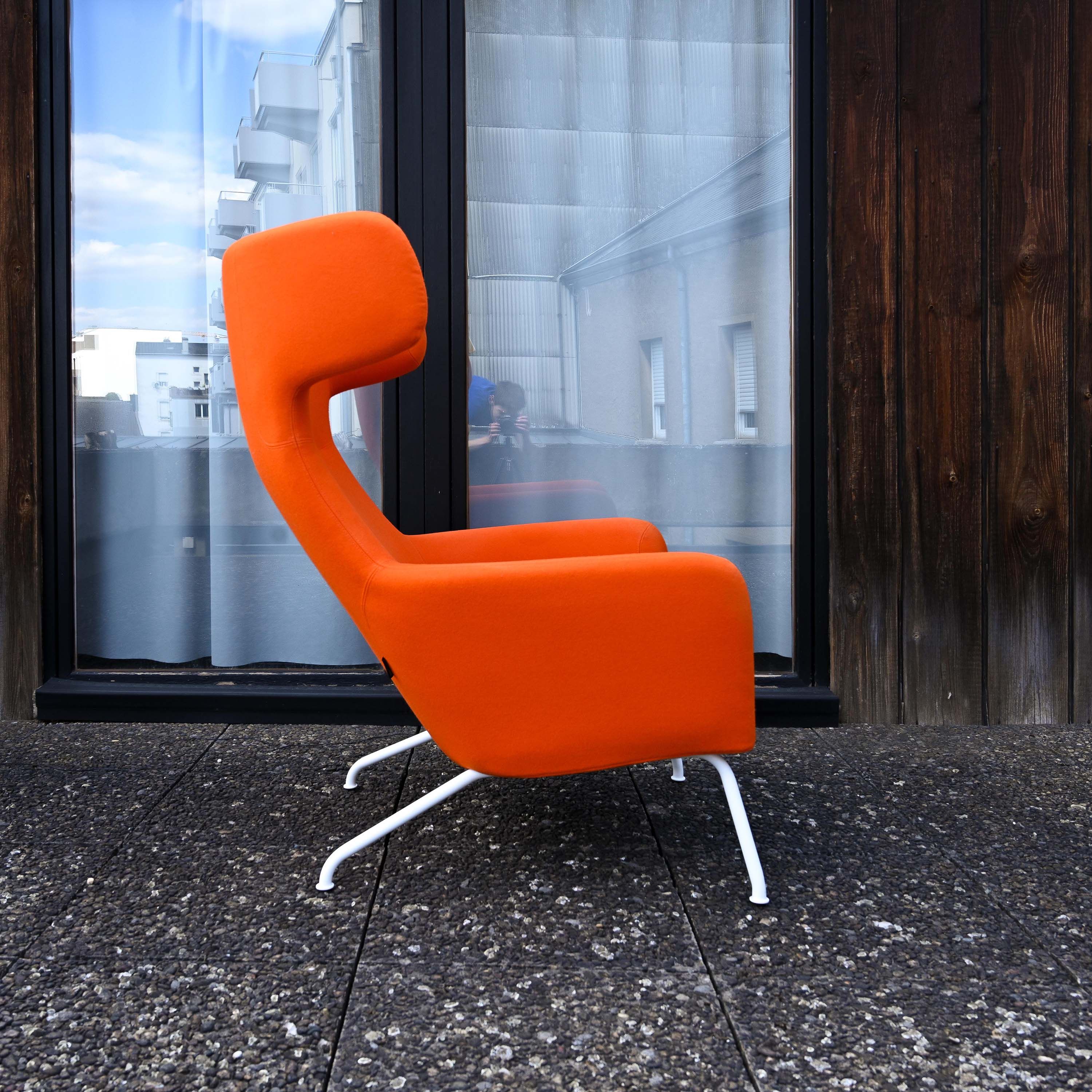 Havana Wing Chair in orange Divina fabric designed by Busk & Hertzog in 2013