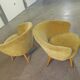 Chair round modernist graphic velvet thick yellow