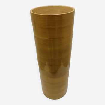 Cylindrical bamboo vase