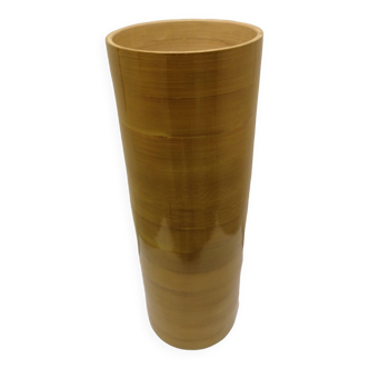 Cylindrical bamboo vase