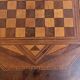 Table ancienne incrustée, jeu de dames, jeu d'échecs, Italie du XIXe siècle
