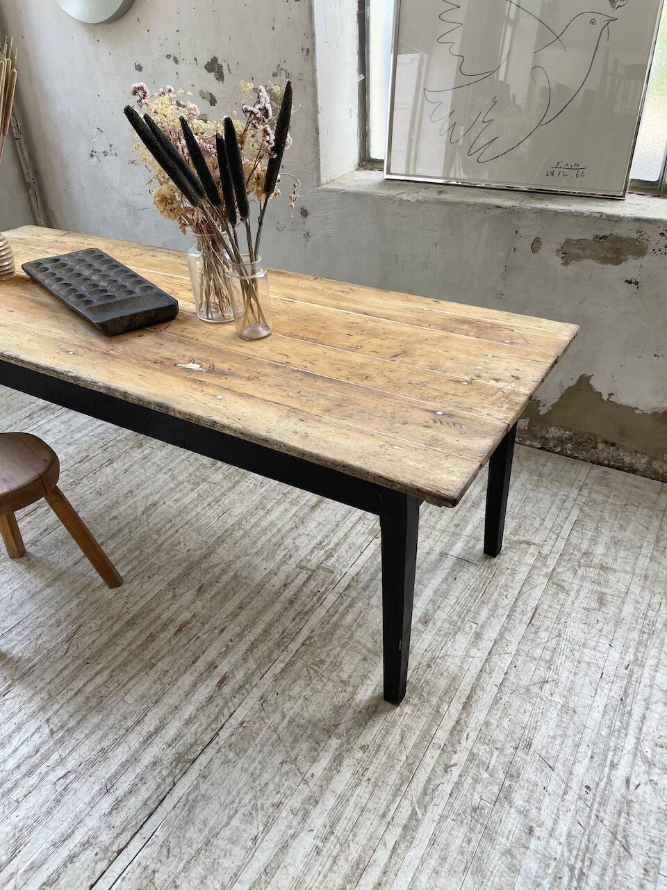 2m pine and oak farmhouse table