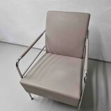 2 vintage nude leather "Cinema" easy chairs by Gunilla Allard for Lammhults | 1990s