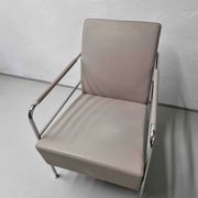 2 vintage nude leather "Cinema" easy chairs by Gunilla Allard for Lammhults | 1990s