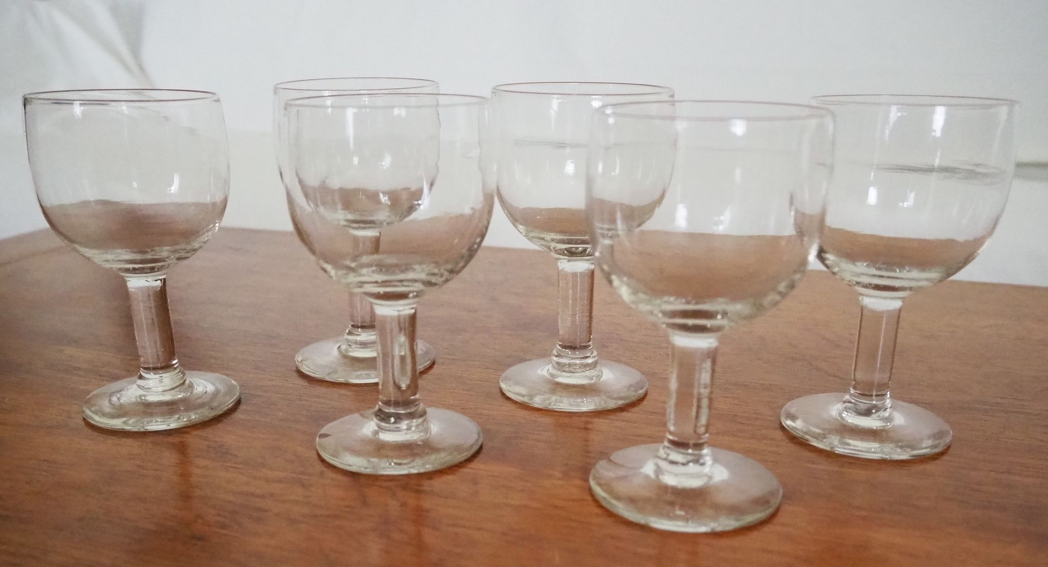 6 old balloon glasses – Bistrot style – XXth century