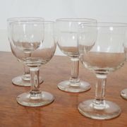 6 old balloon glasses – Bistrot style – XXth century