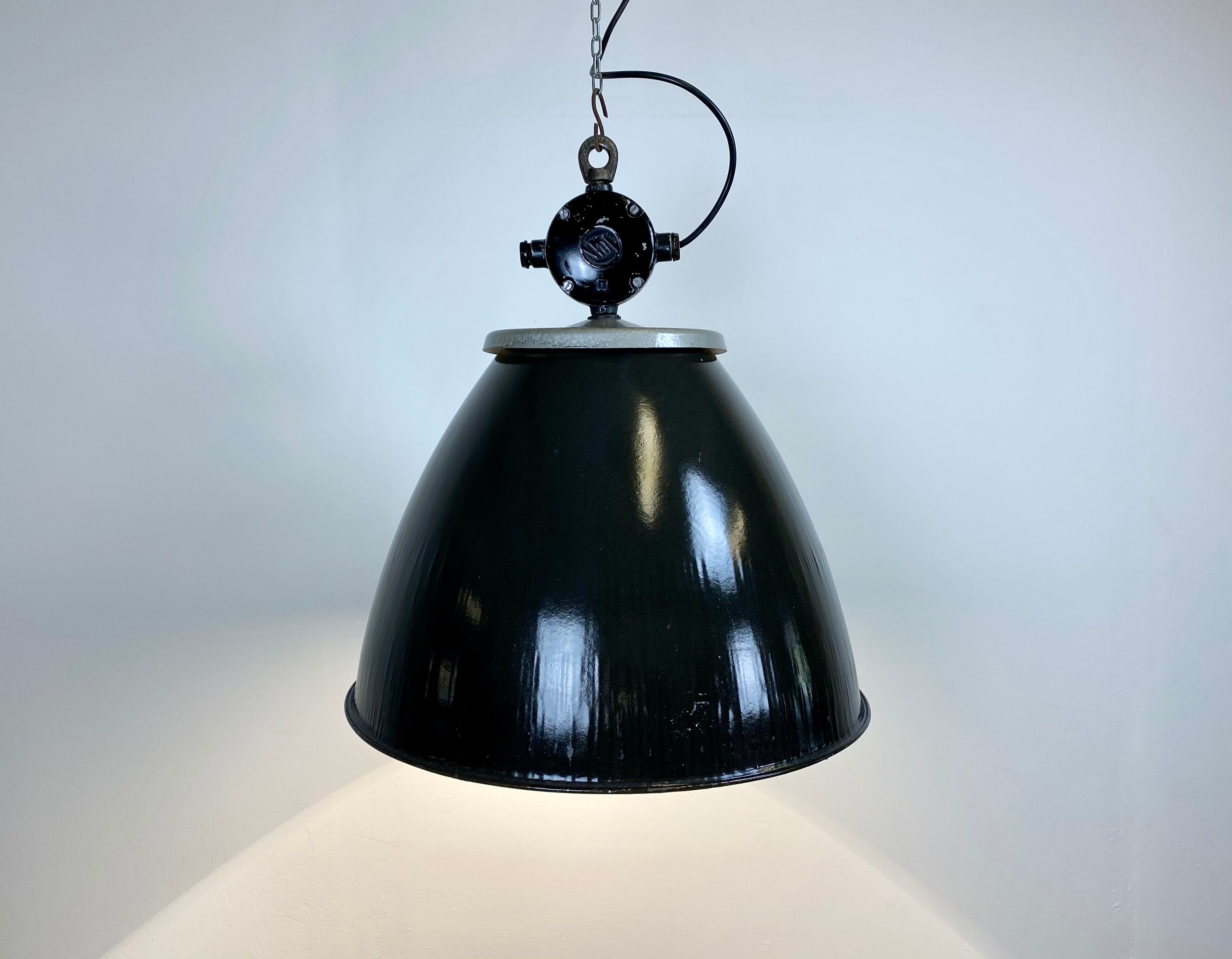 Vintage industrial factory lamp, 1960s