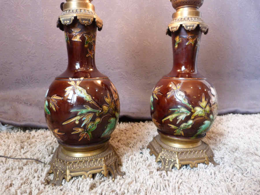 Pair of art nouveau lamps