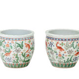 Pair of Canton porcelain planters, circa 1950