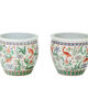 Paire de jardinières en porcelaine Canton, circa 1950