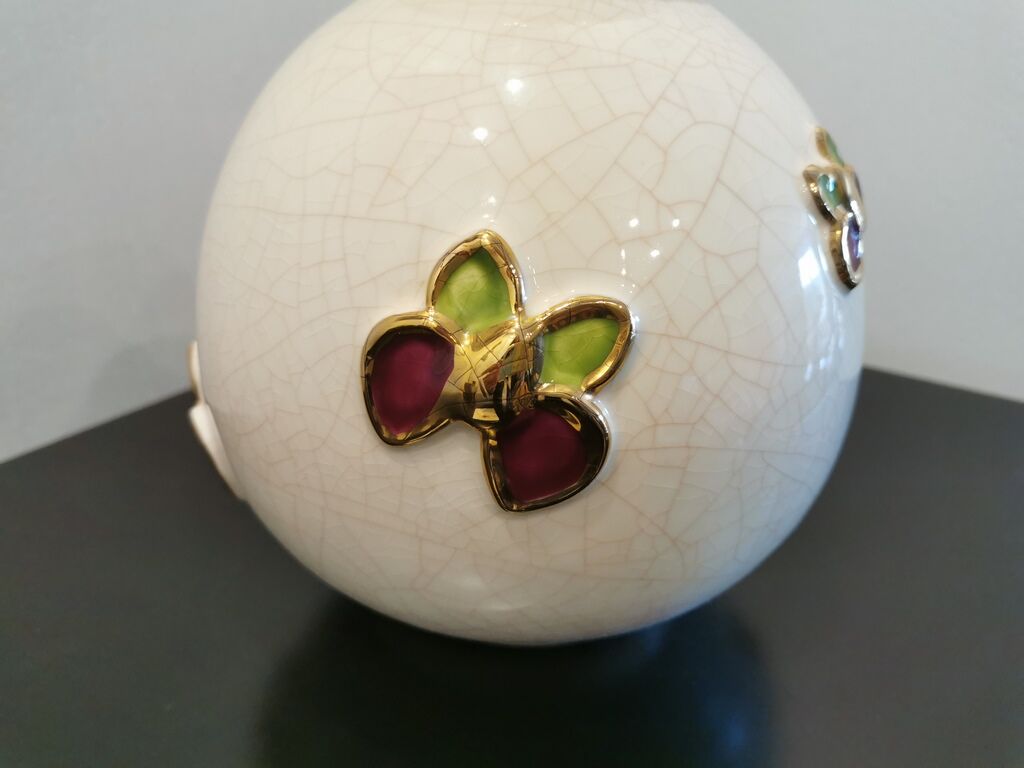 Longwy "papillons" ball vase