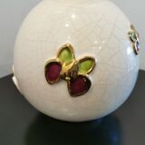 Longwy "papillons" ball vase