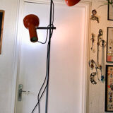 Lampadaire original deux spots orange 1970