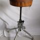 Vintage rotating stool seated in leather and chrome legs
