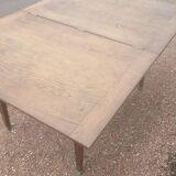 Rustic farm table called "Portefeuille" in solid oak 19th - 1m48x1m08