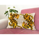 Coussin Ikat tigres persans