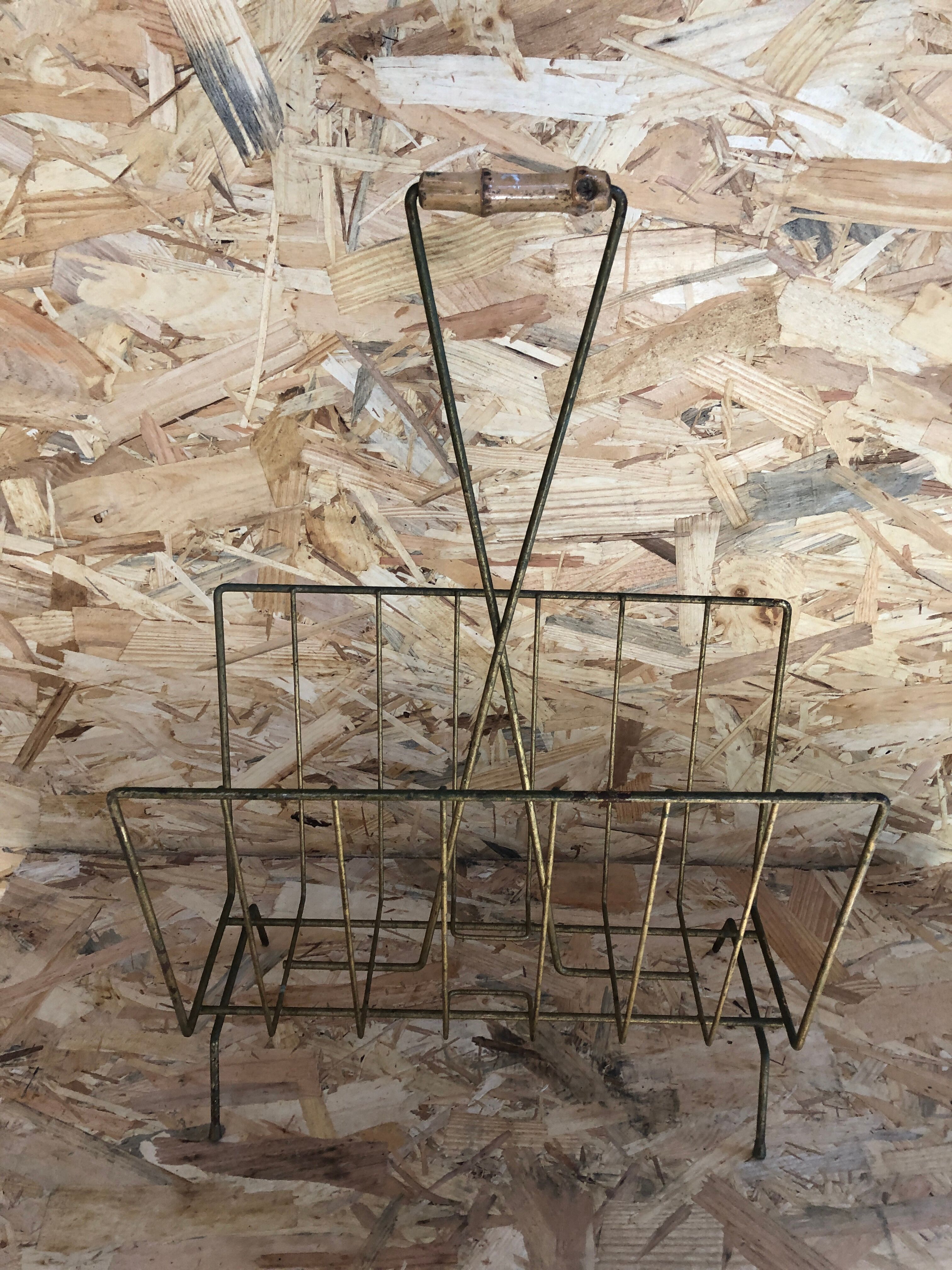 Door Reviews Old 70s Metal Gold + Bamboo Handle Vintage Sofa End