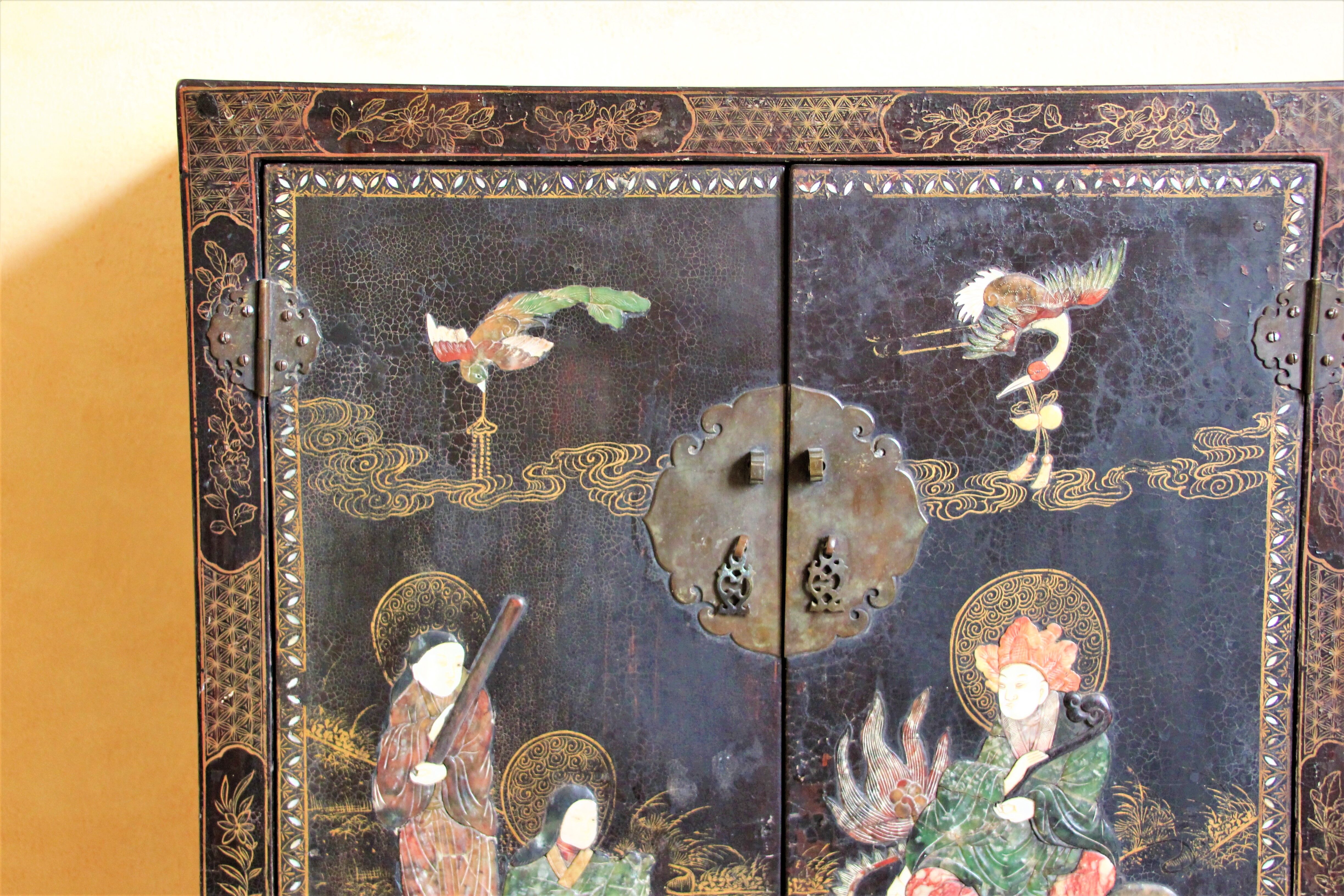 Chinese wardrobe, with mother-of-pearl inlays