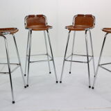 Set of 4 leather barstools
