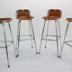 Ensemble de 4 tabourets en cuir