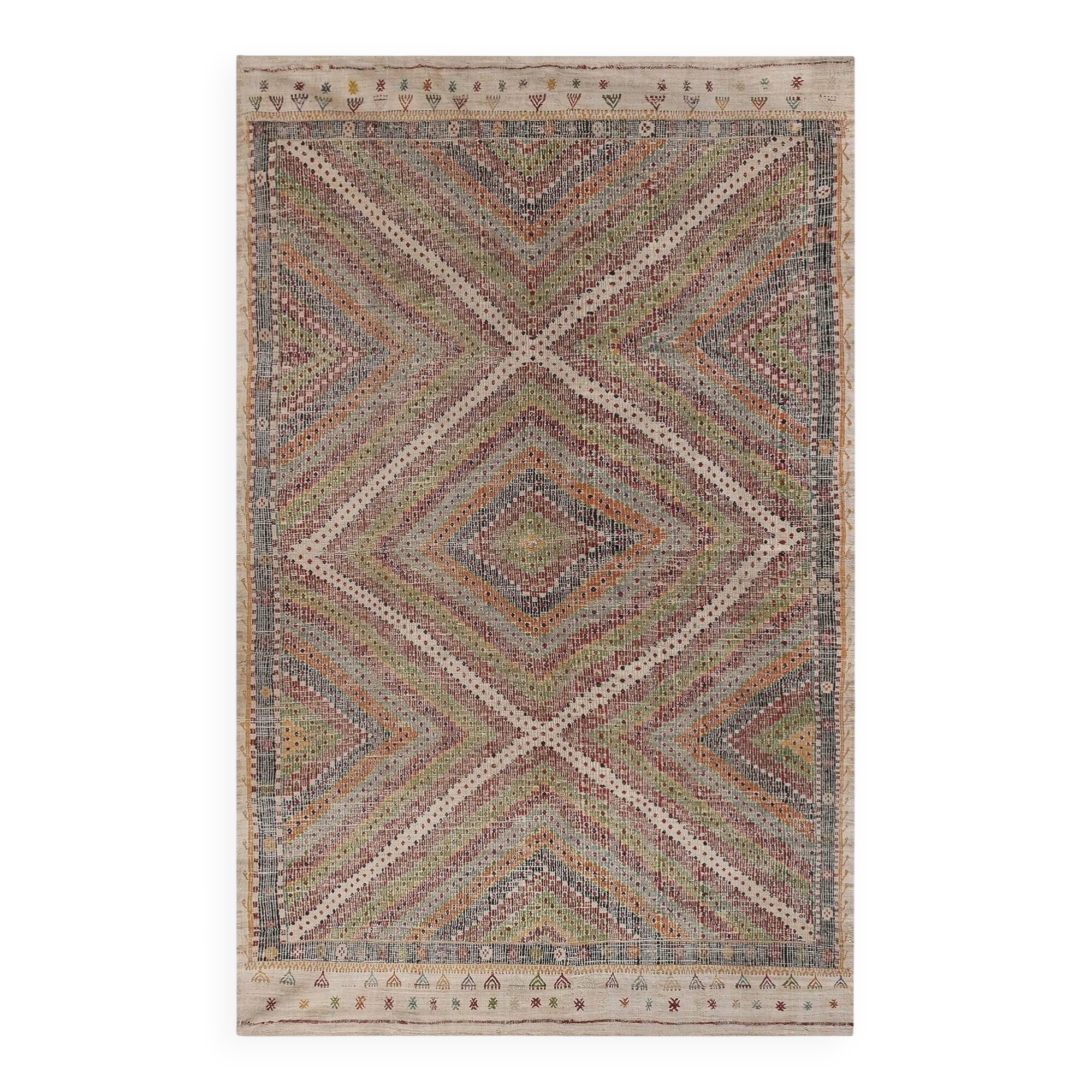 Vintage Turkish kilim handwoven 207x316 cm