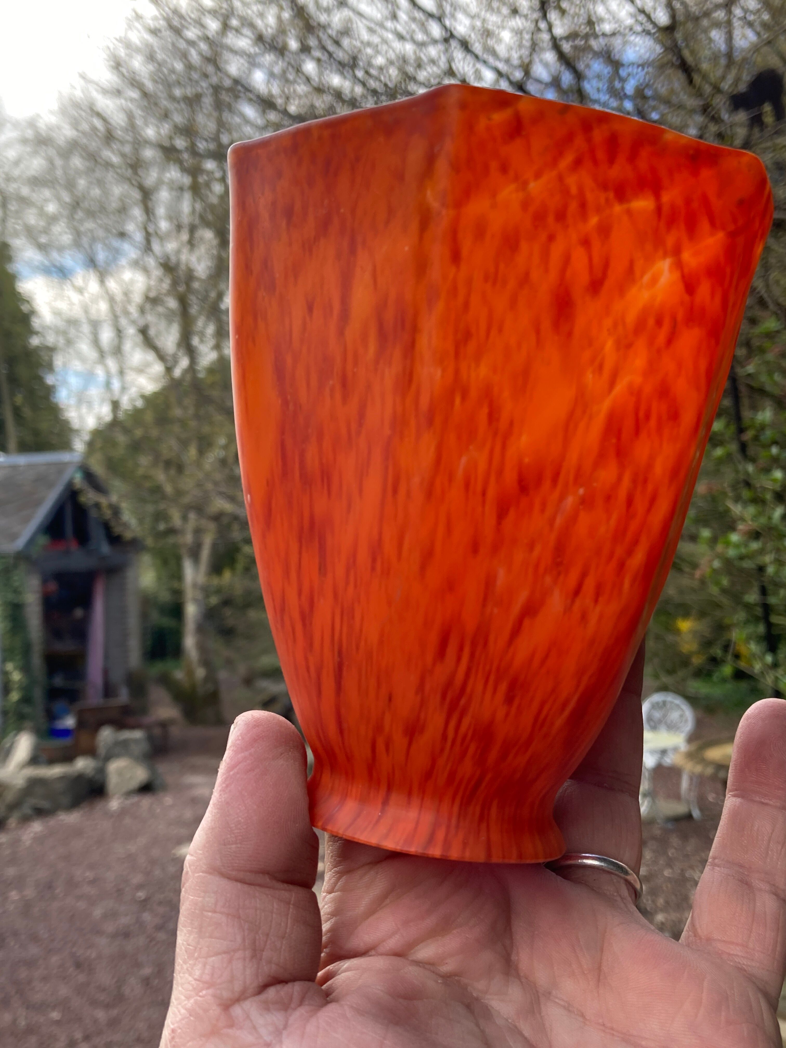 Orange glass tulip tulip lampshade