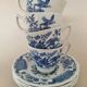 Ridgway "Windsor" English mocha cups blue