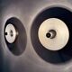 Mid-century design disc lamp, 1970s attributed to Charlotte Perriand for Les Arcs, set of 2