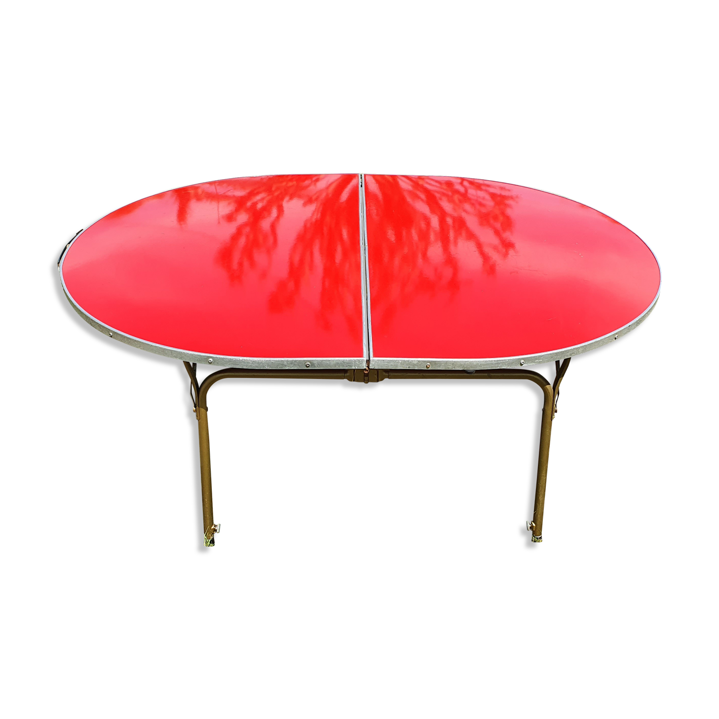 Vintage oval camping table. 1950s.