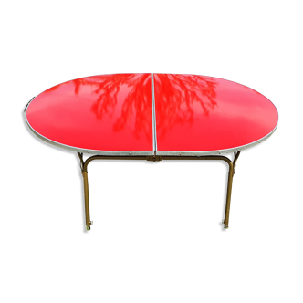 Vintage oval camping table. 1950s.
