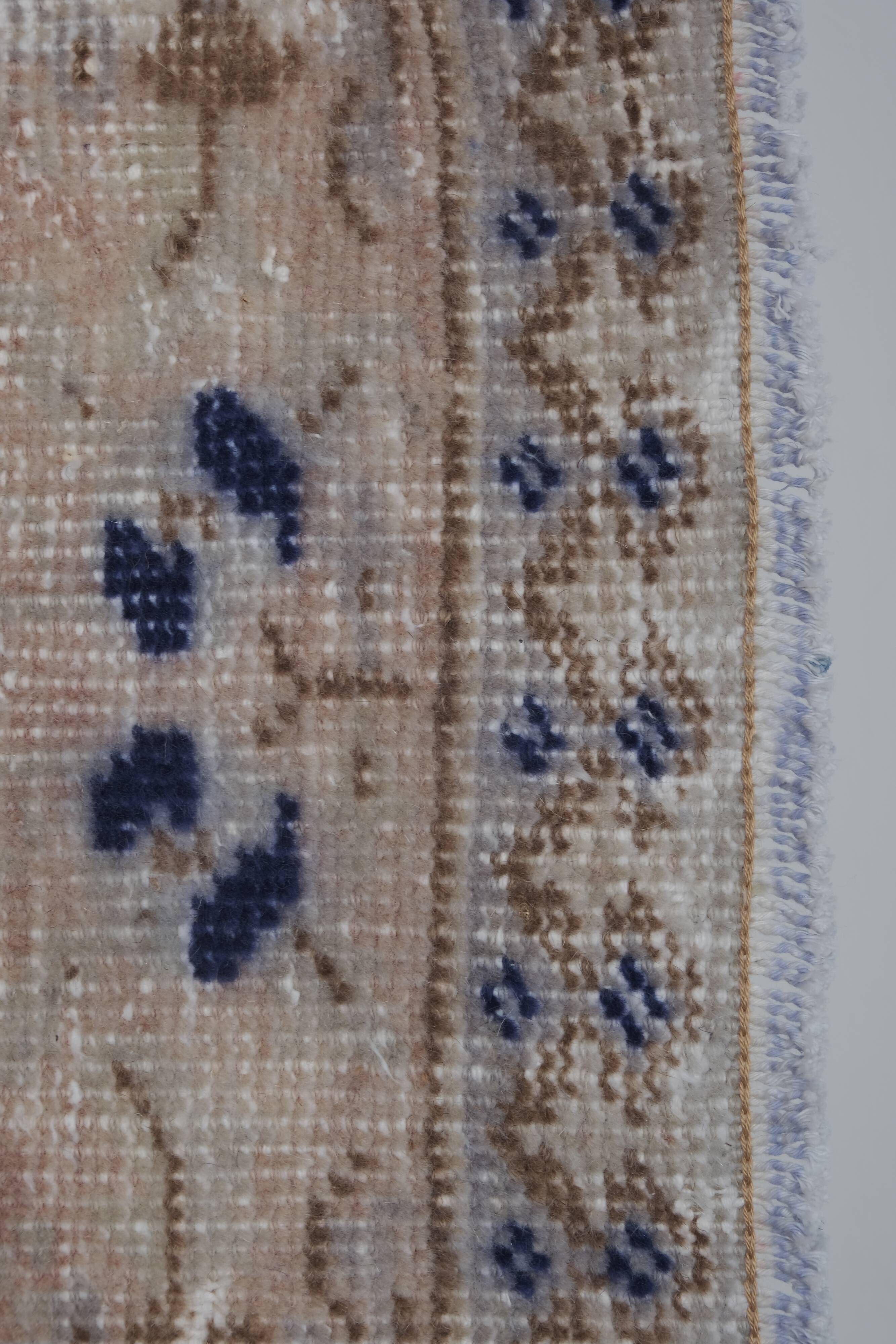 Shabby chic vintage turkish village pictorial rug 3'7'' x 5'4''