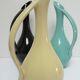 Three ceramic enamels design 60s soliflores black yellow green