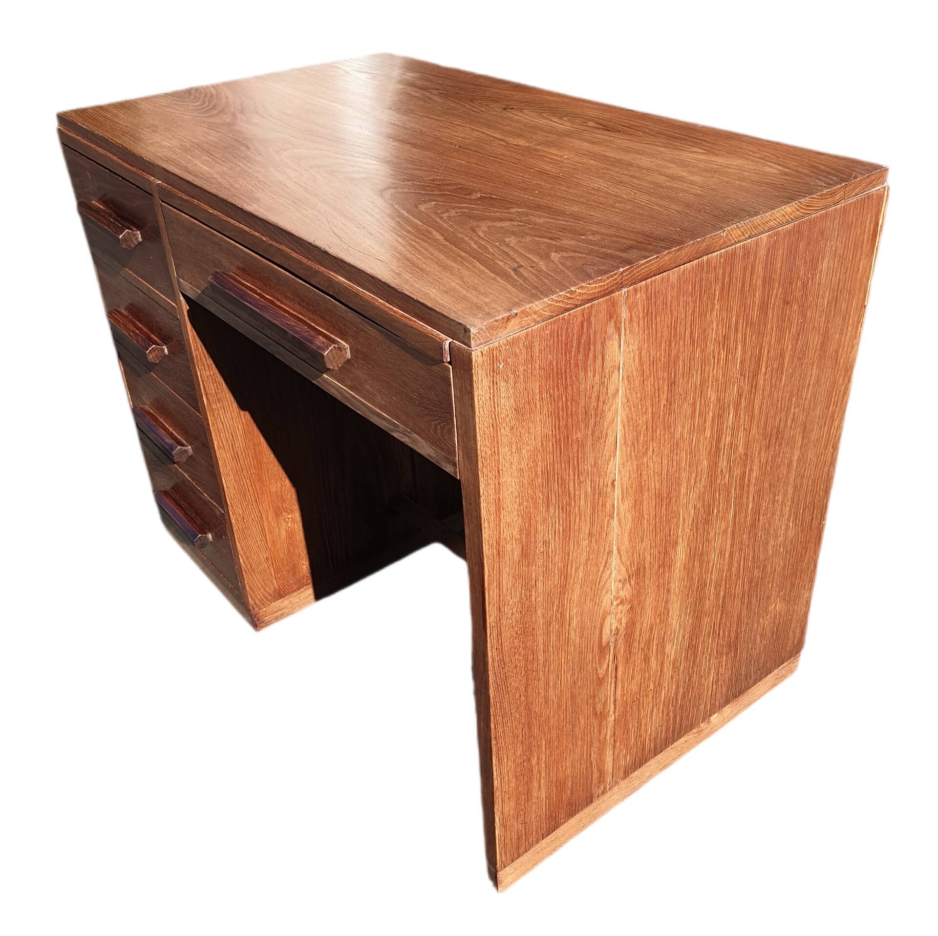 Bureau Art-Déco, en chêne, à caisson.