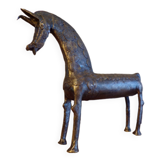 Mythical horse in bronze Burkinabe art