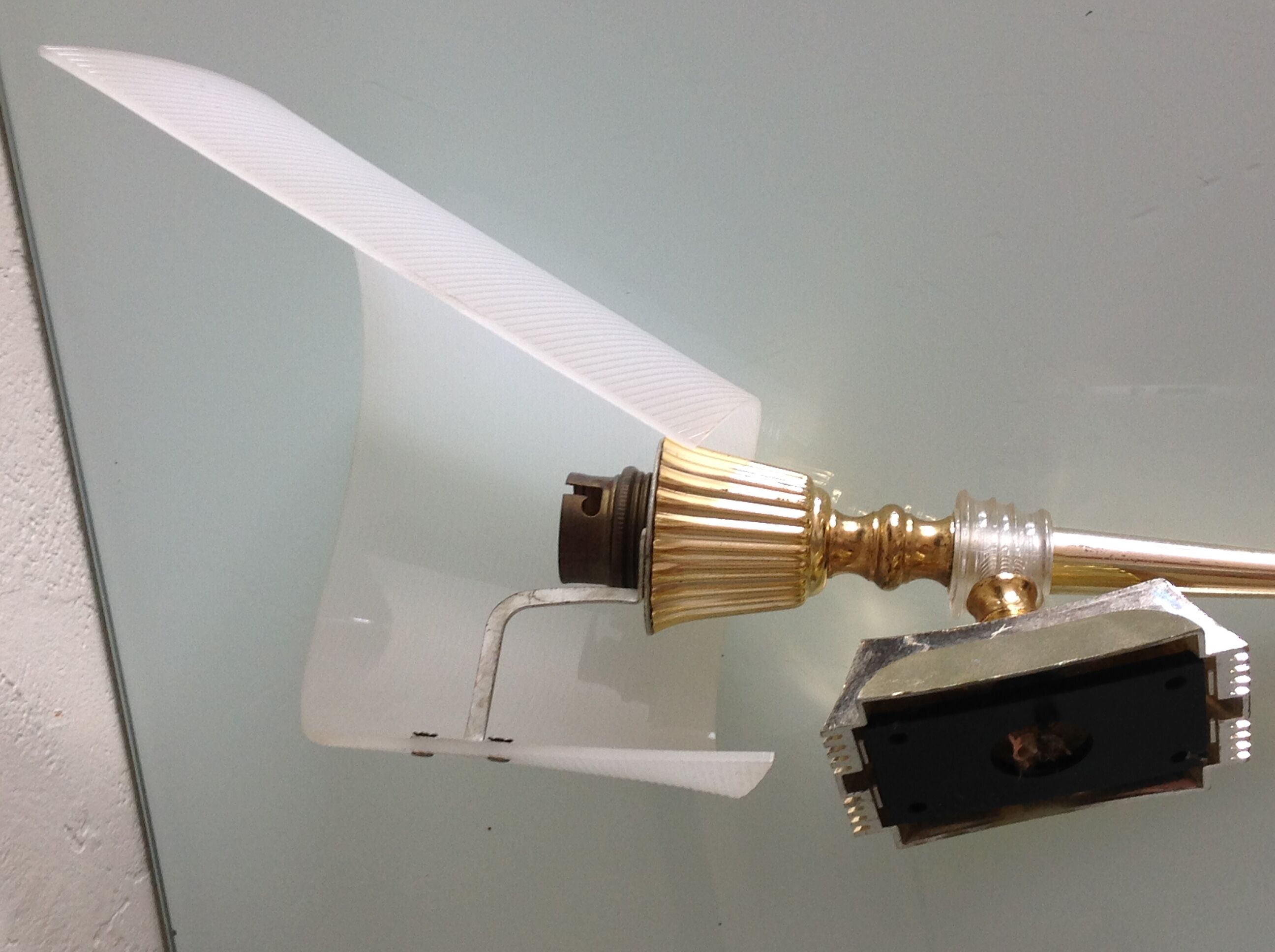 White / vintage perspex wall lamp 50s-60s