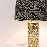 Rupert table lamp by Nikoll mid-century in brass tube and bubble glass, Austria, 1950s.