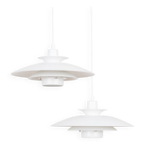 Pair of 2 vintage pendant lamps Volga by Kurt Wiborg, Jeka, 1980s