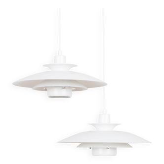 Pair of 2 vintage pendant lamps Volga by Kurt Wiborg, Jeka, 1980s