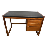 Bureau rétro vintage en teck et cuir du milieu du siècle – Élégant et fonctionnel des années 1960
