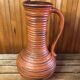 Old brown & orange ceramic pitcher vase w. germany vintage #a470