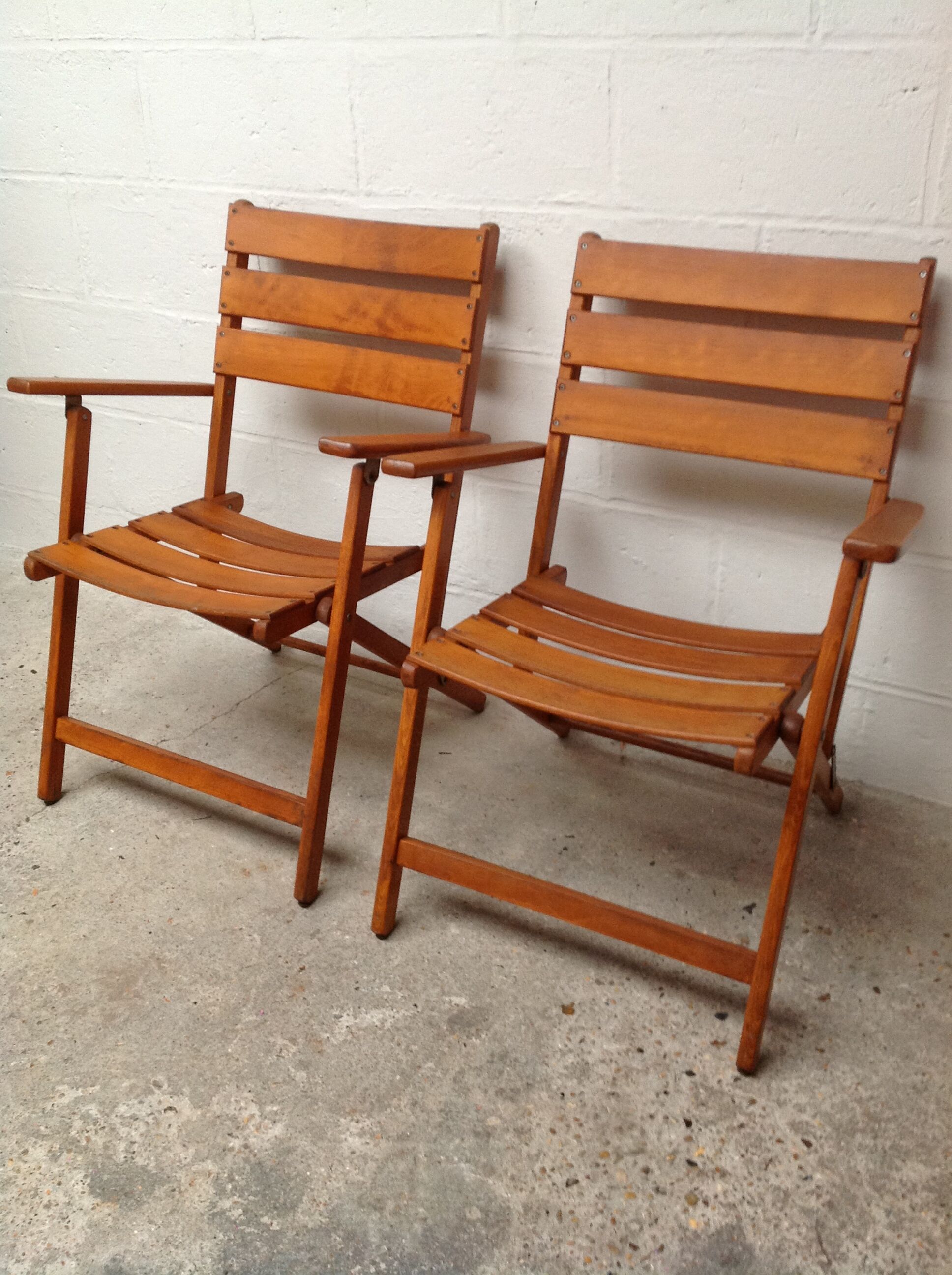 Teak folding chairs